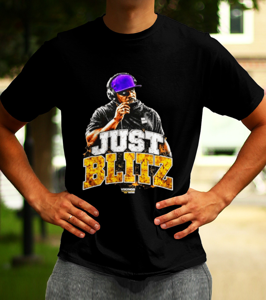 Brian Flores Just Blitz Vikings Now Bold Coaching Football Strategy T-Shirt