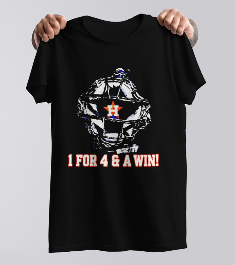 Houston H Baseball Catcher 1 For 4 And A Win T-Shirt