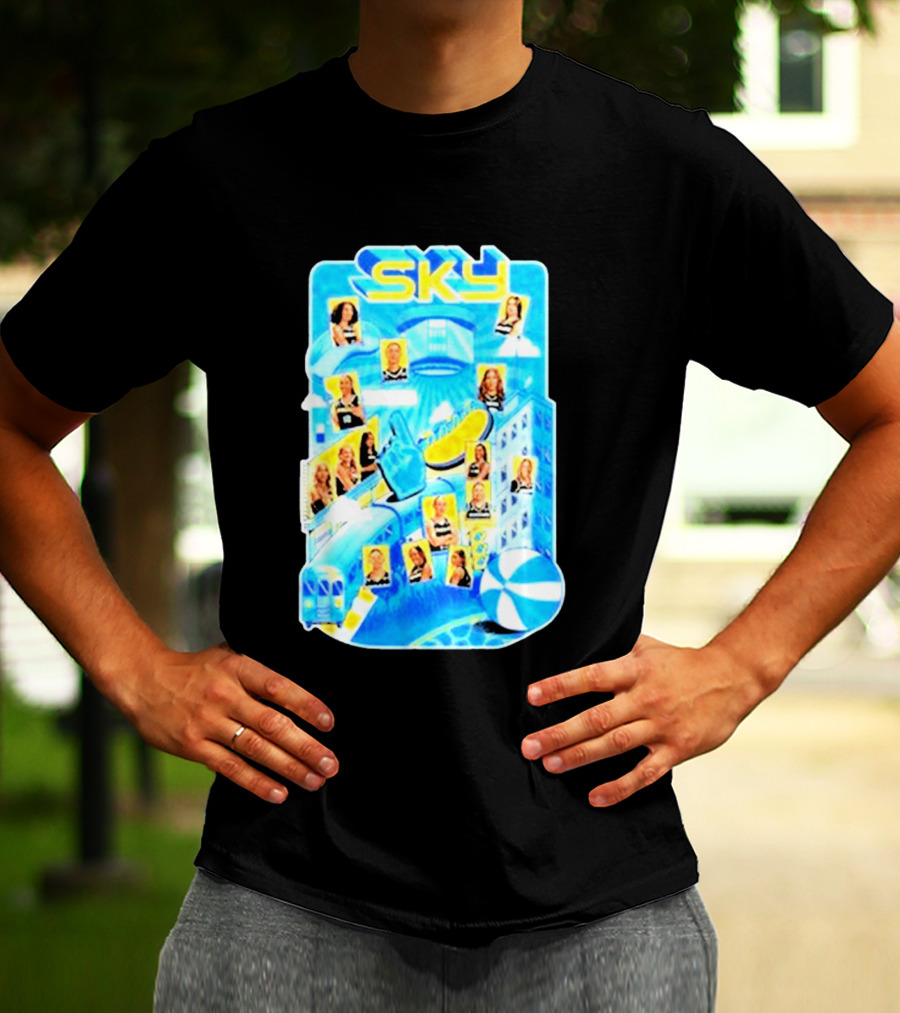 Chicago Sky WNBA 2026 Appreciation Night Black Team Celebration Skyline T-Shirt
