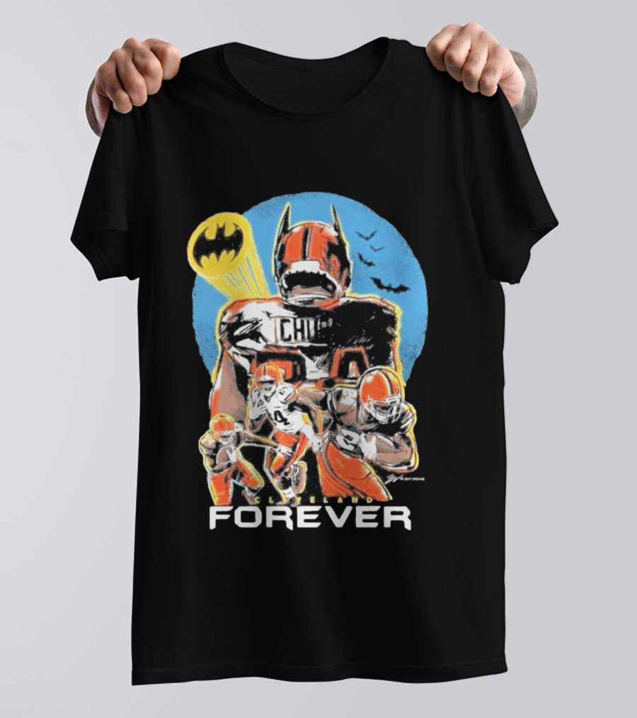 Cleveland Browns Nick Chubb Batman Signal Forever T-Shirt