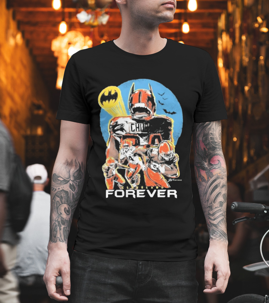 Cleveland Browns Nick Chubb Batman Signal Forever T-Shirt