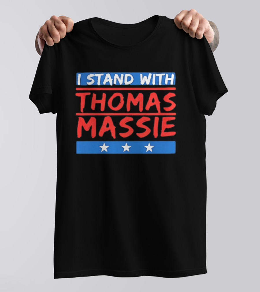 I Stand With Thomas Massie Stars Patriotic Support T-Shirt