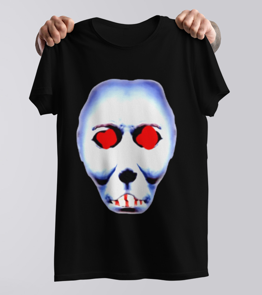 Creepy Alien Face With Red Eyes And Bread Teeth Surrealistic T-Shirt