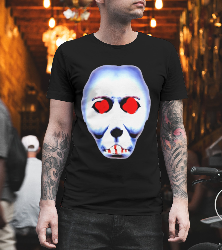 Creepy Alien Face With Red Eyes And Bread Teeth Surrealistic T-Shirt