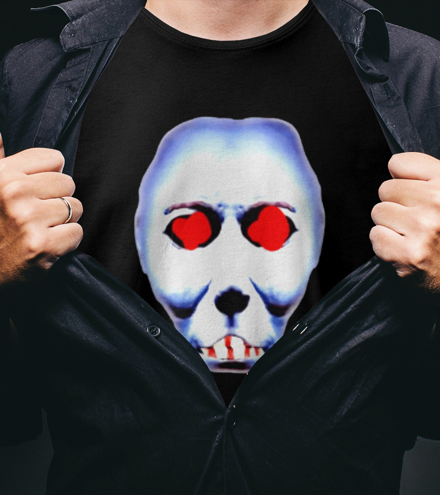 Creepy Alien Face With Red Eyes And Bread Teeth Surrealistic T-Shirt