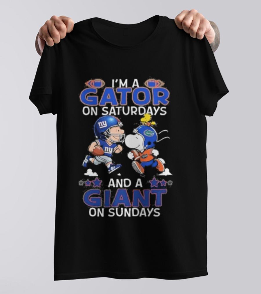 I'm A Gator On Saturdays And A Giant On Sundays Football Teams Fun Fan Gear T-Shirt