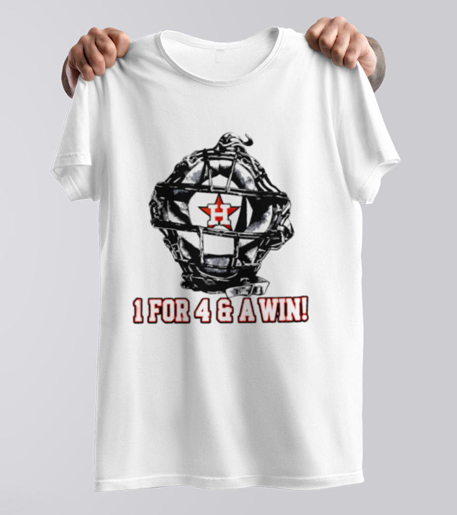 Houston Astros Baseball Helmet 1 For 4 And A Win Star T-Shirt