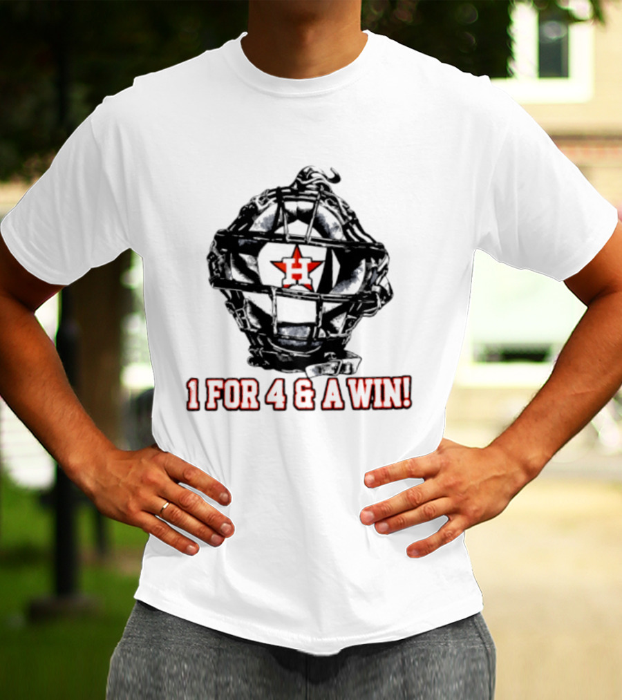 Houston Astros Baseball Helmet 1 For 4 And A Win Star T-Shirt
