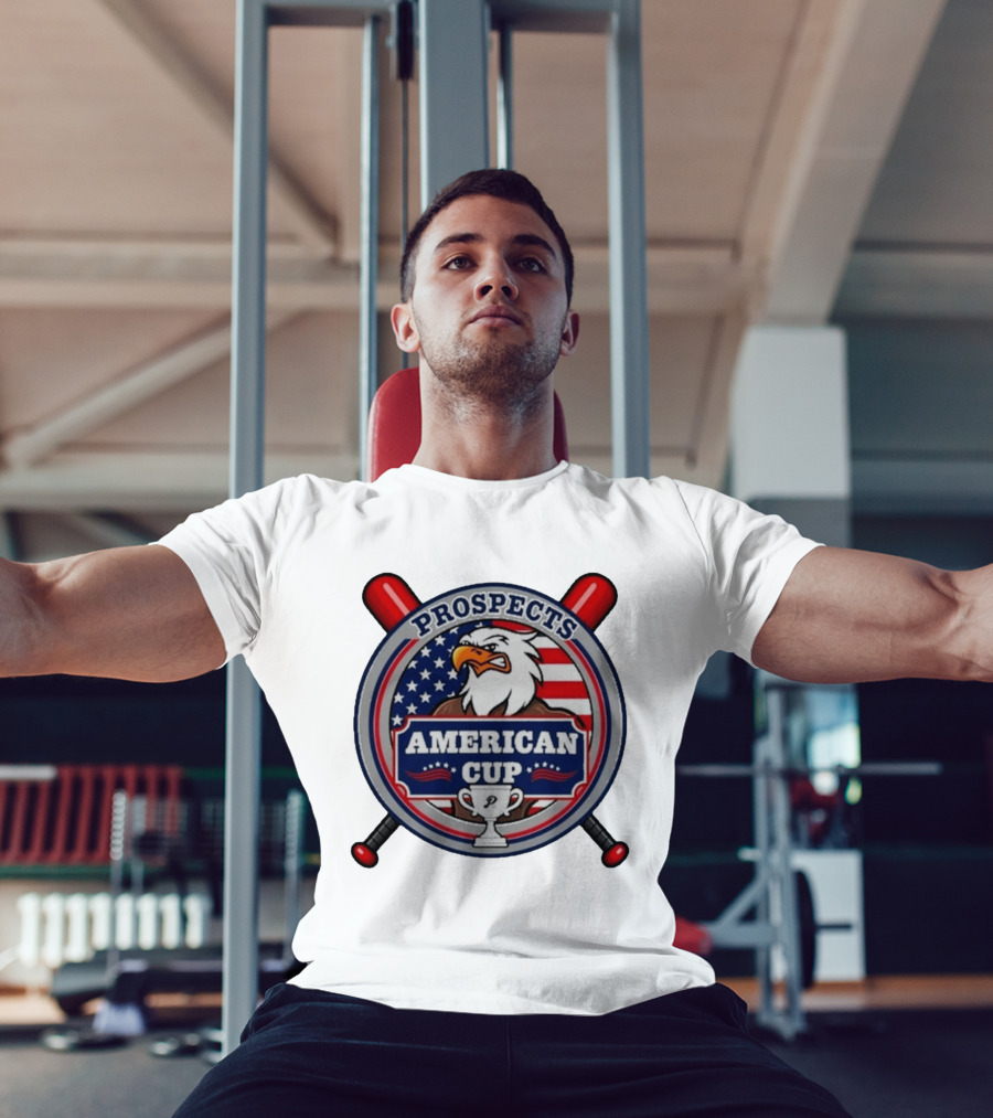 Prospects American Cup Eagle Emblem With USA Flag And Trophy T-Shirt