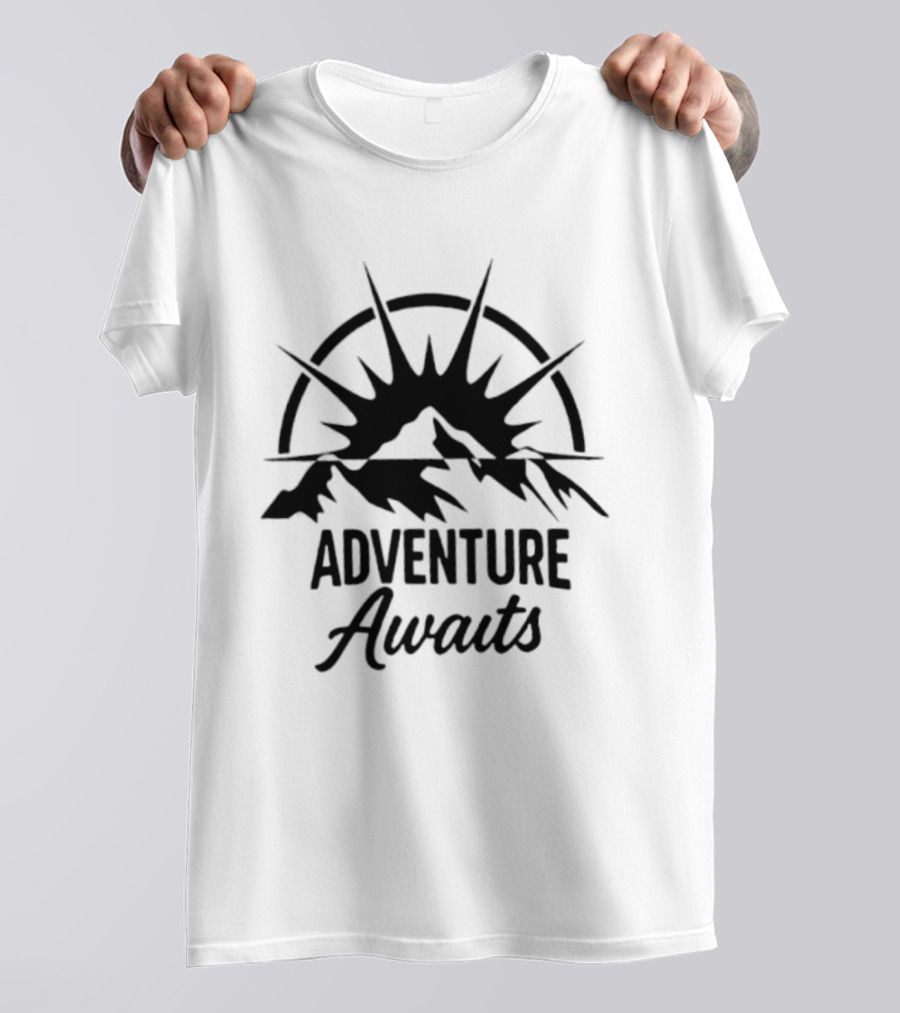 Adventure Awaits Mountain Sun Hiking Outdoors Exploration T-Shirt