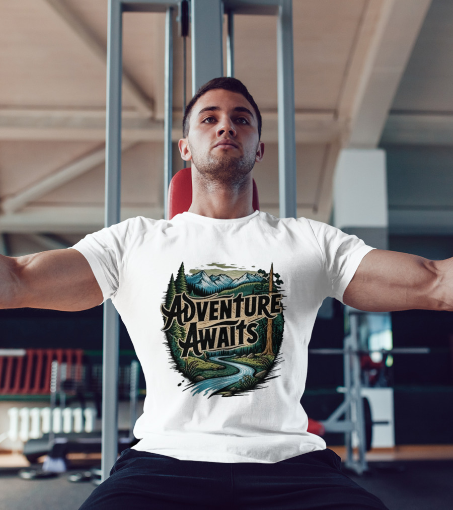 Adventure Awaits Scenic Nature Camping Family Summer Wanderlust Vacation T-Shirt
