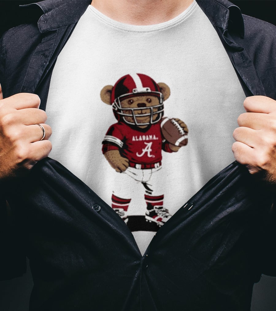 Alabama Crimson Tide 2026 Teddy Bear Football NCAA Team Spirit T-Shirt