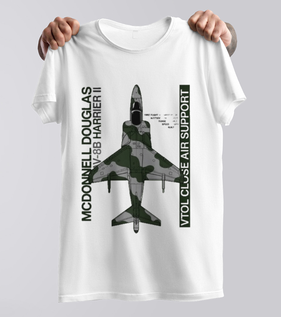 McDonnell Douglas AV 8B Harrier II VTOL Close Air Support T-Shirt