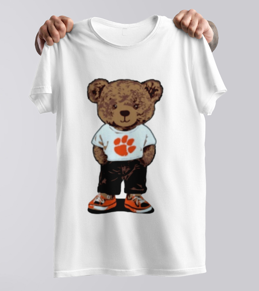 Clemson Tigers 2026 NCAA Bear Graphic With Paw Print T-Shirt