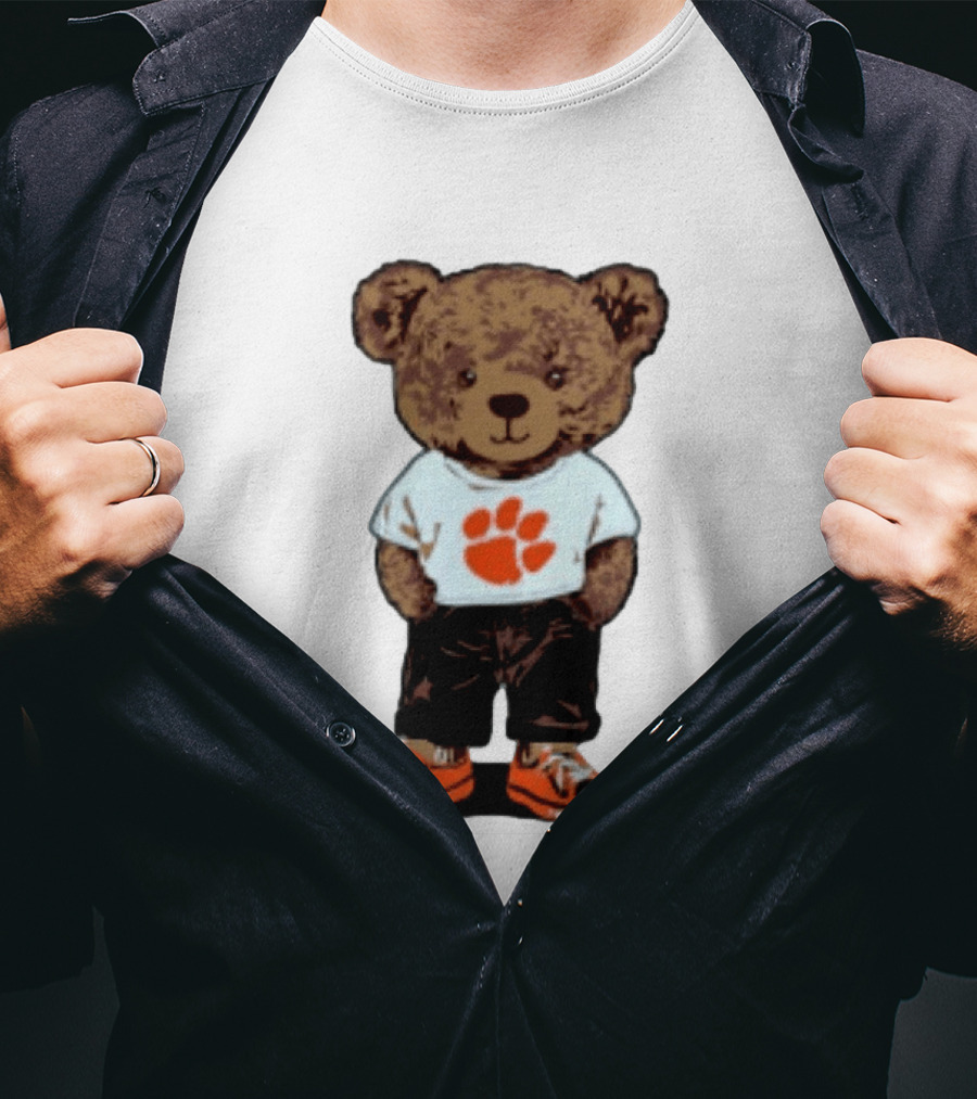 Clemson Tigers 2026 NCAA Bear Graphic With Paw Print T-Shirt