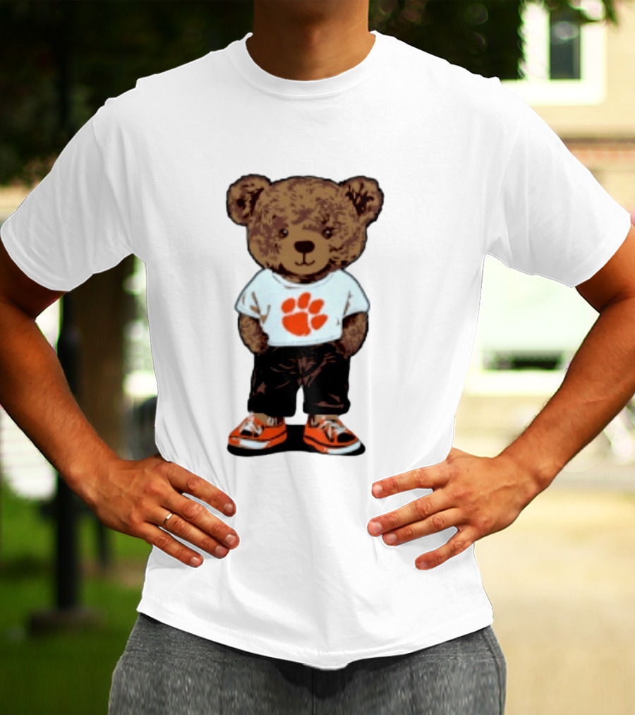 Clemson Tigers 2026 NCAA Bear Graphic With Paw Print T-Shirt