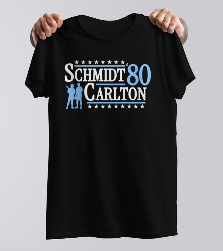 Schmidt Carlton 80 Phillies Baseball Legends T-Shirt