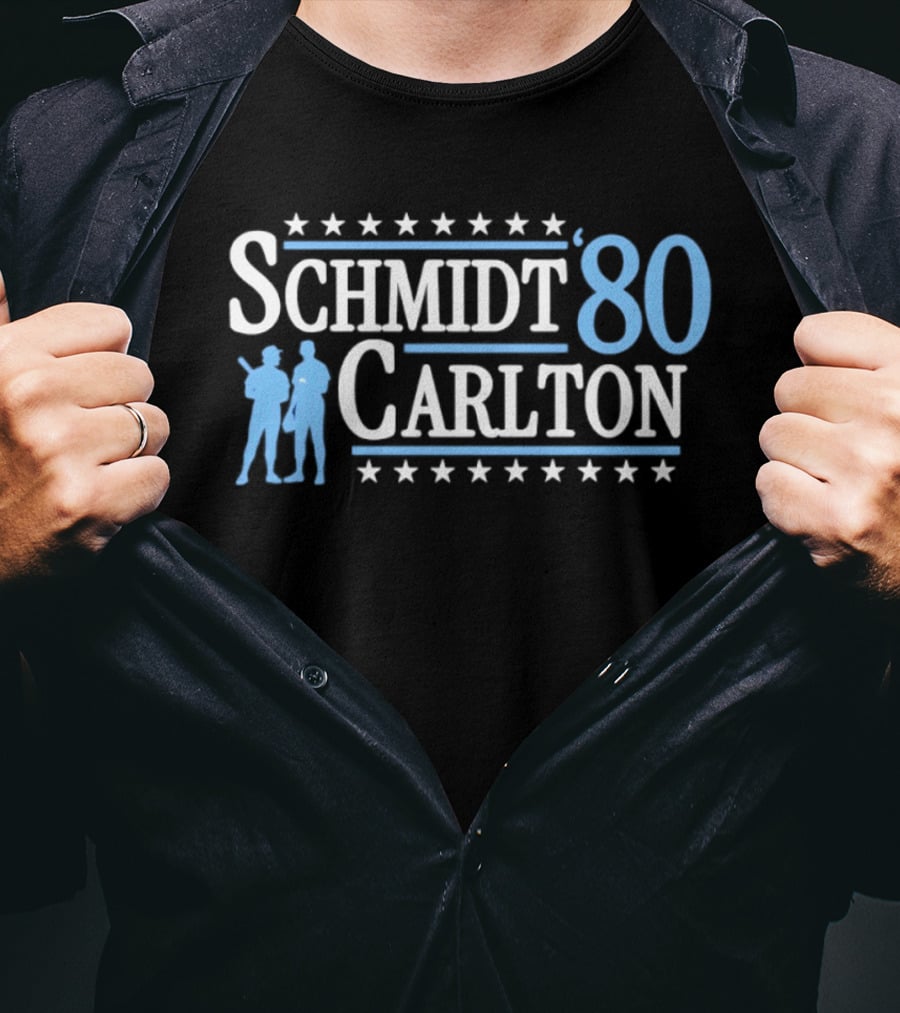 Schmidt Carlton 80 Phillies Baseball Legends T-Shirt