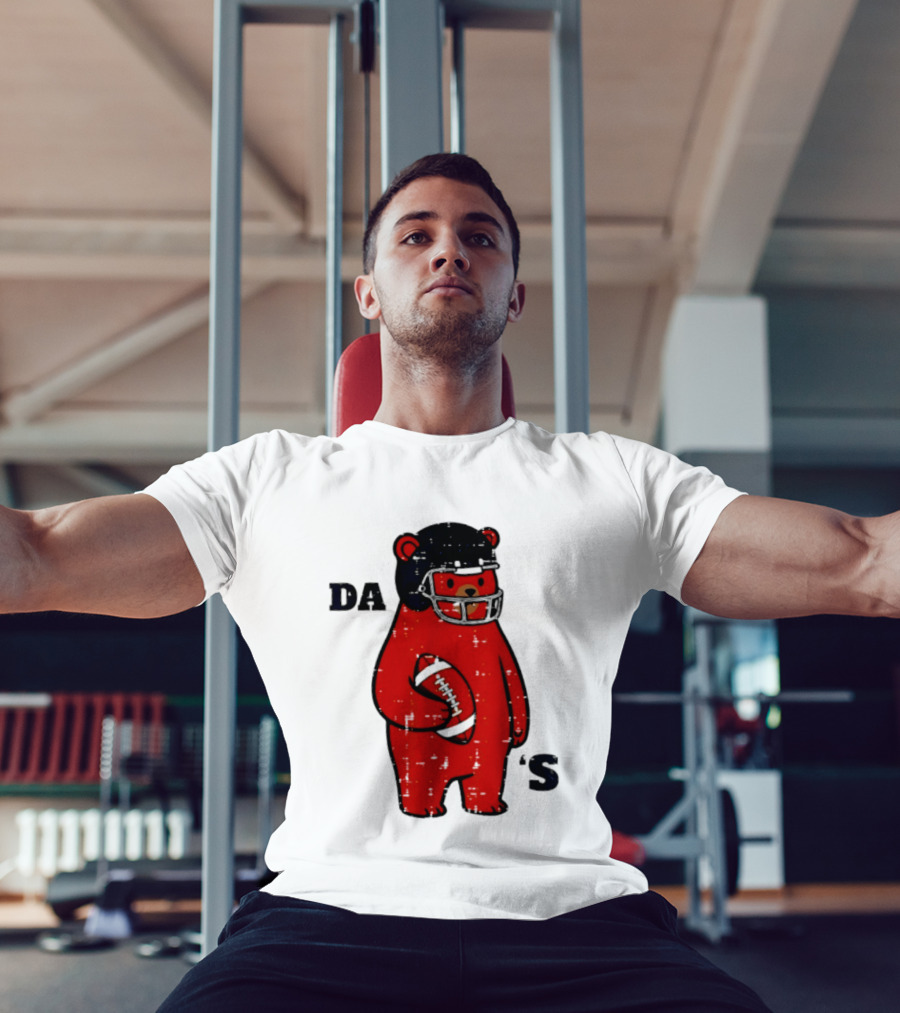 Da Bears Football Bear Helmet Holding Football T-Shirt