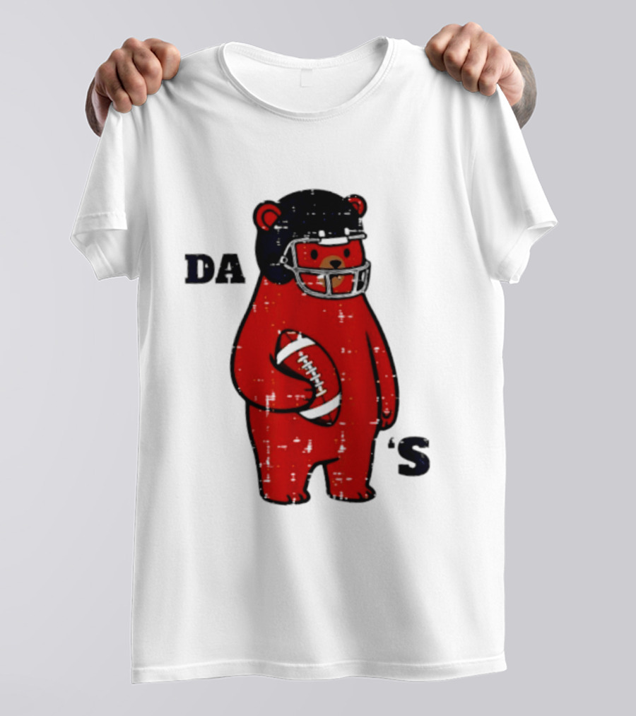 Da Bears Football Bear Helmet Holding Football T-Shirt