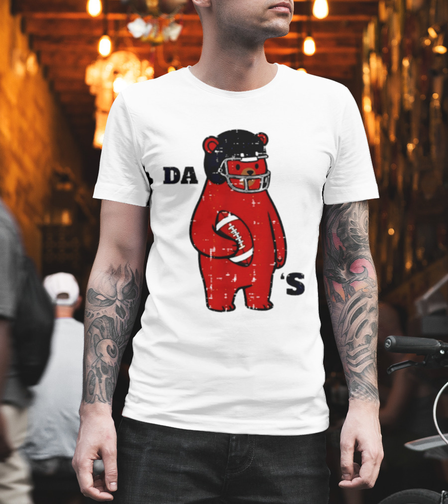Da Bears Football Bear Helmet Holding Football T-Shirt