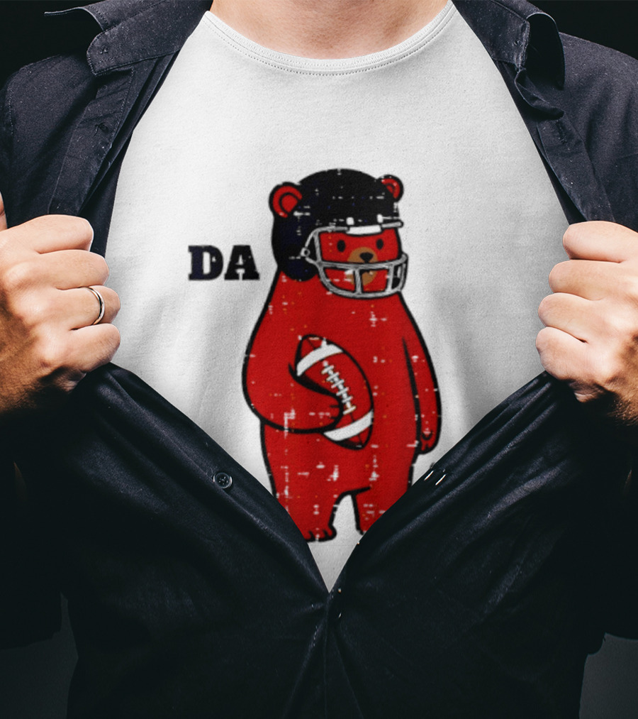 Da Bears Football Bear Helmet Holding Football T-Shirt