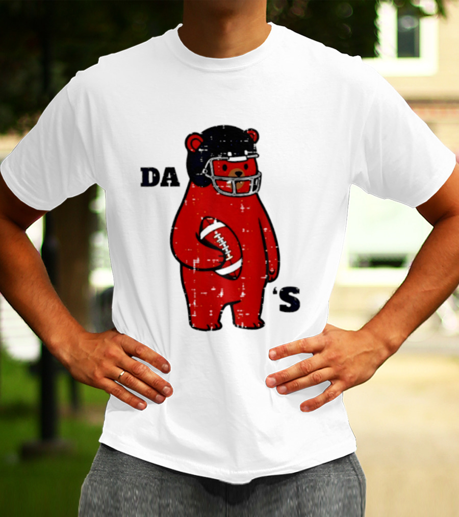 Da Bears Football Bear Helmet Holding Football T-Shirt