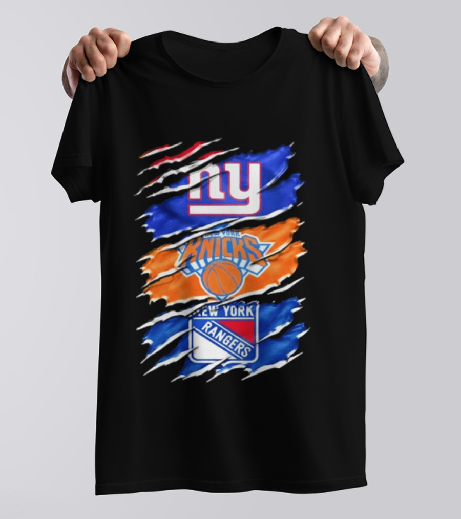 New York Giants Knicks Rangers Mashup Sports Fan Favorite T-Shirt