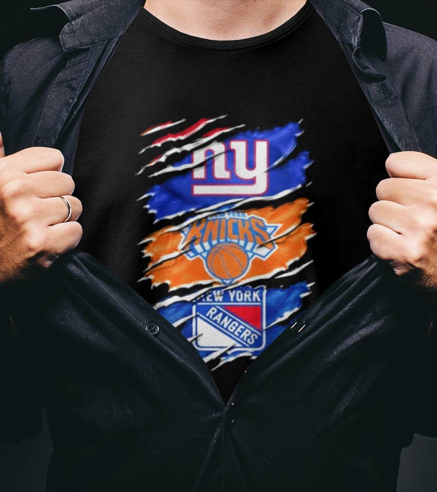 New York Giants Knicks Rangers Mashup Sports Fan Favorite T-Shirt