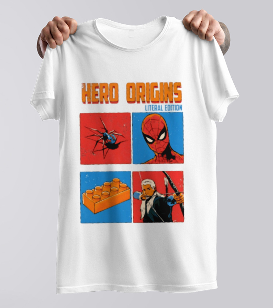 Hero Origins Spider Man Literal Edition Block Archer Spider T-Shirt