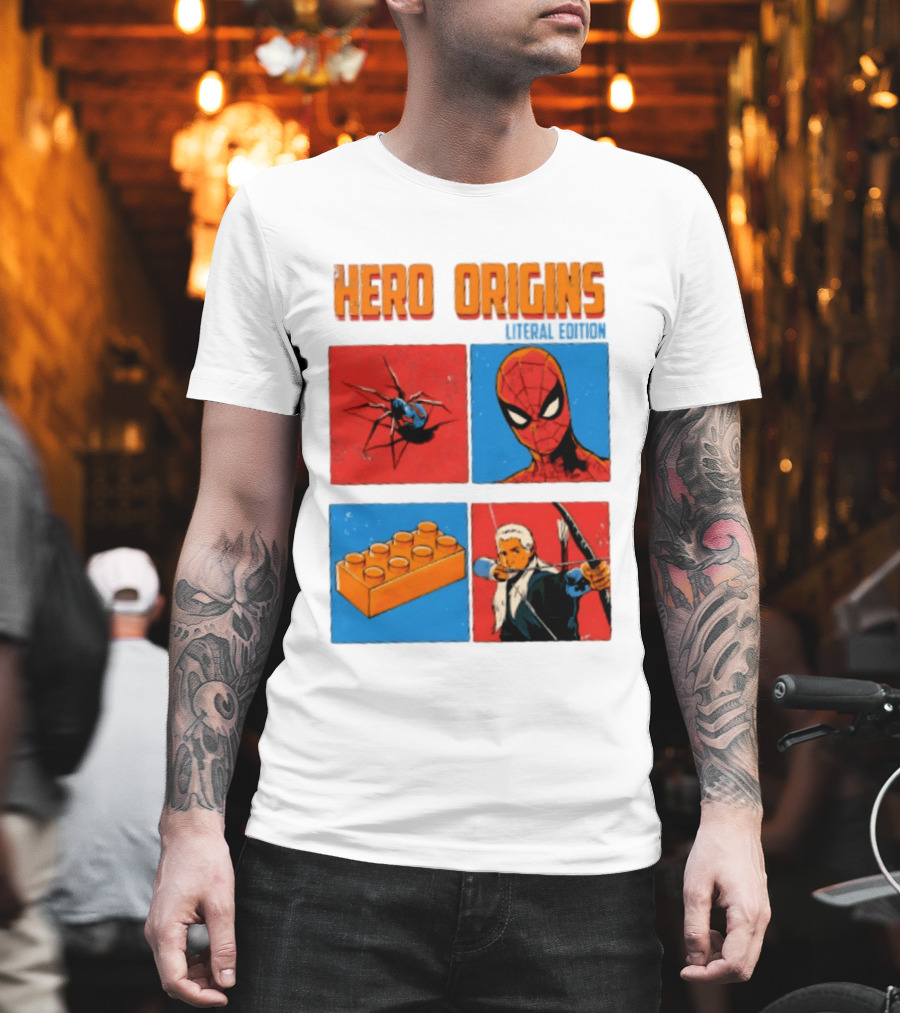 Hero Origins Spider Man Literal Edition Block Archer Spider T-Shirt