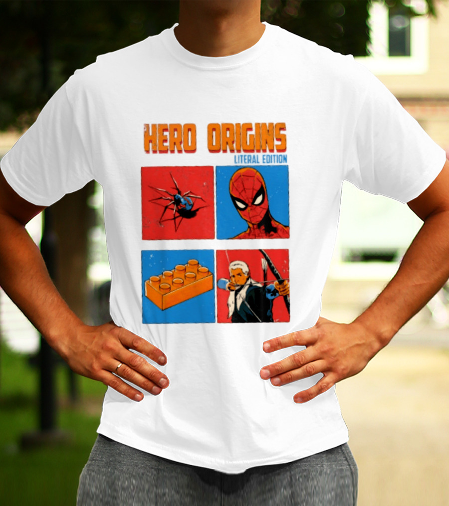 Hero Origins Spider Man Literal Edition Block Archer Spider T-Shirt