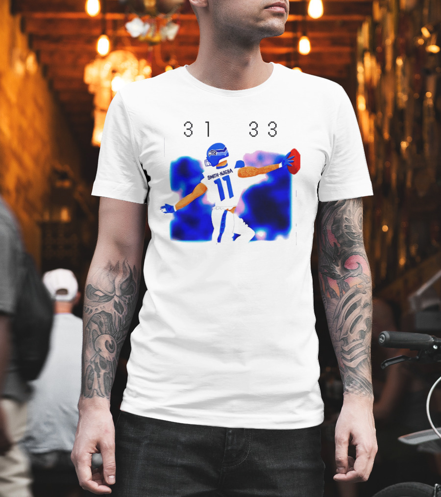 Jaxon Smith Njigba Seattle Seahawks 11 Football Catch 31 33 T-Shirt