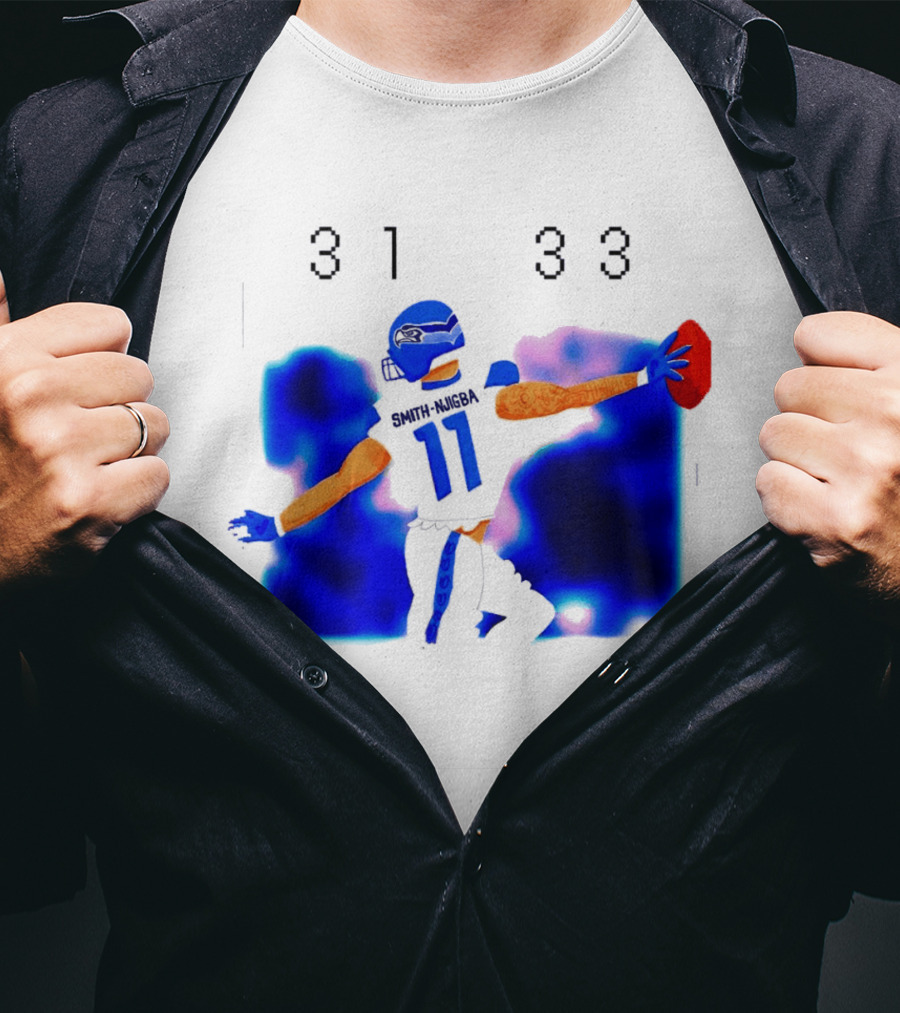 Jaxon Smith Njigba Seattle Seahawks 11 Football Catch 31 33 T-Shirt