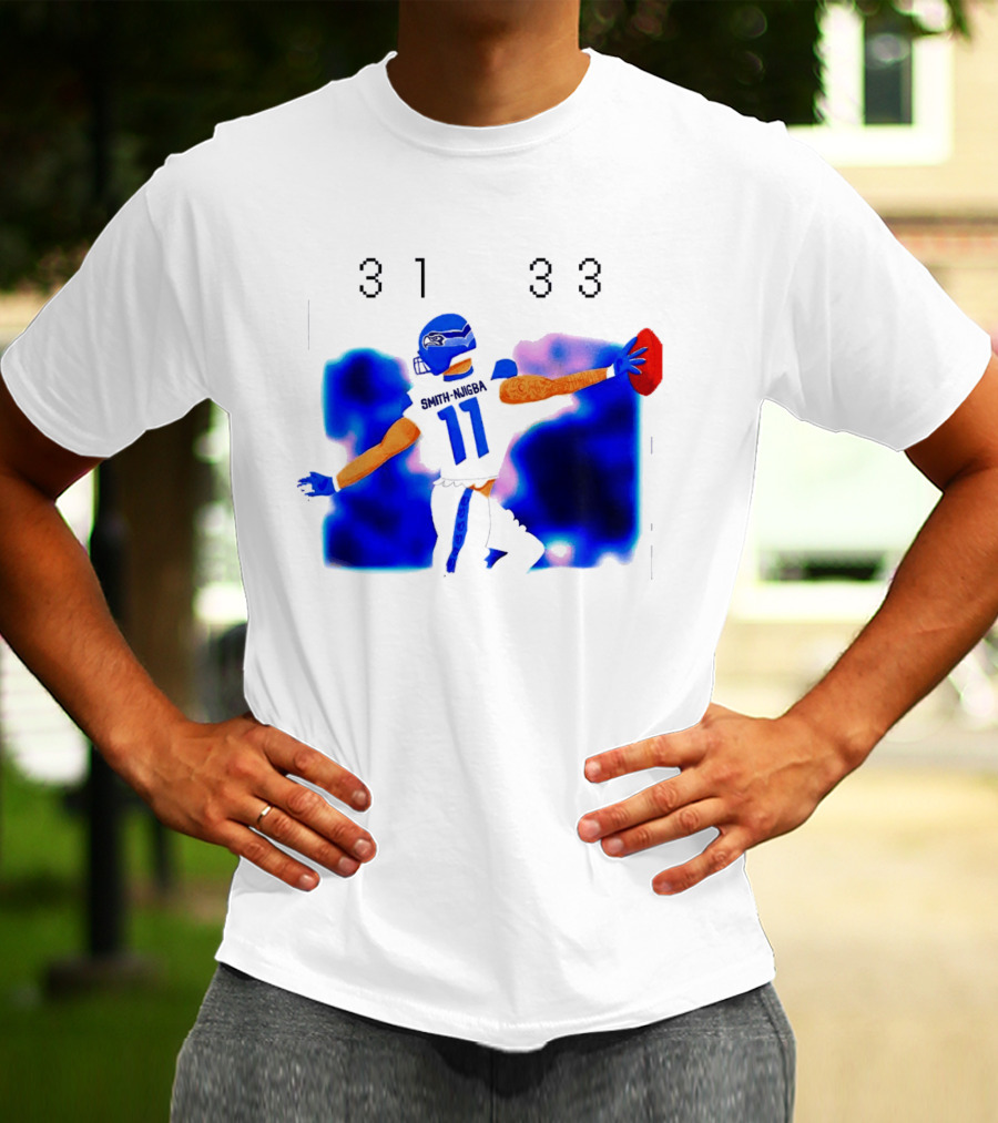 Jaxon Smith Njigba Seattle Seahawks 11 Football Catch 31 33 T-Shirt