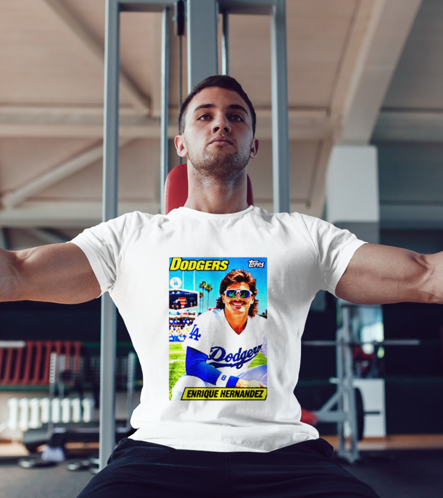 Dodgers Enrique Hernandez Topps Trading Card T-Shirt