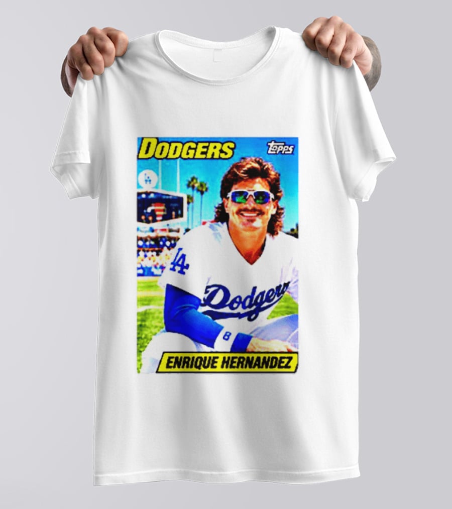 Dodgers Enrique Hernandez Topps Trading Card T-Shirt