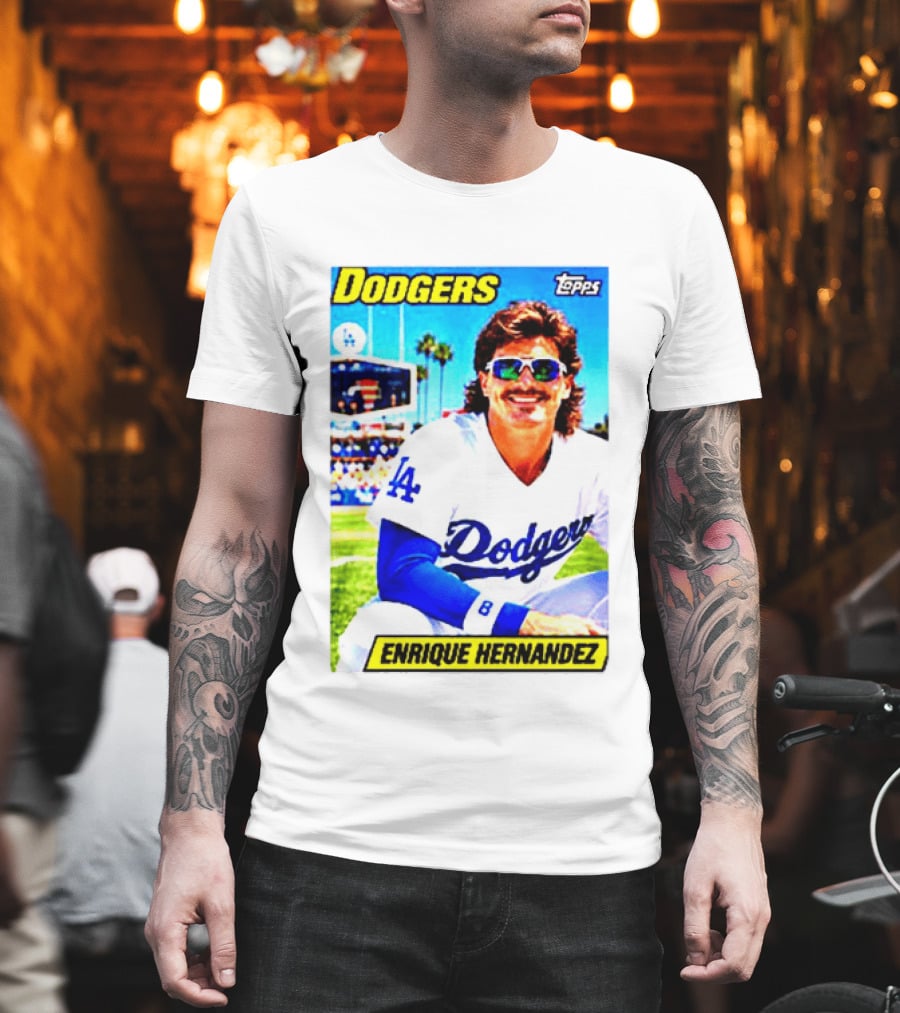 Dodgers Enrique Hernandez Topps Trading Card T-Shirt