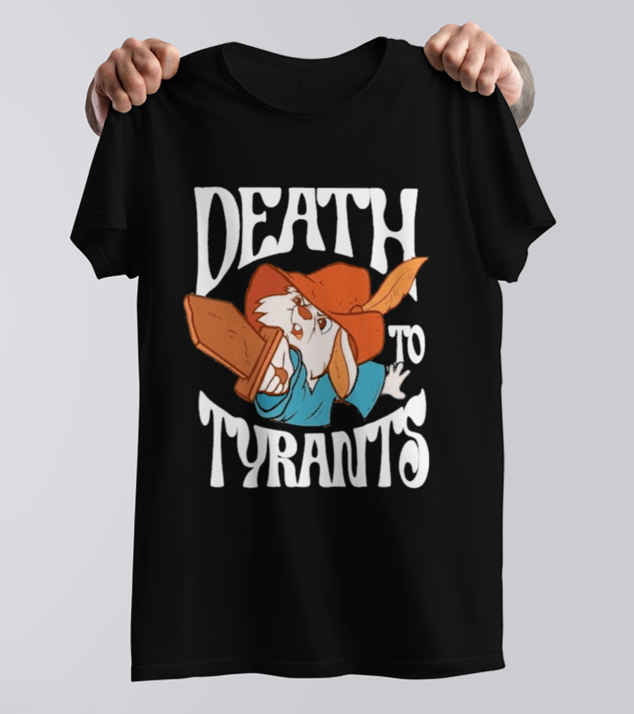 Skippy Rabbit Death To Tyrants Fearless Revolution Cartoon Rabbit T-Shirt