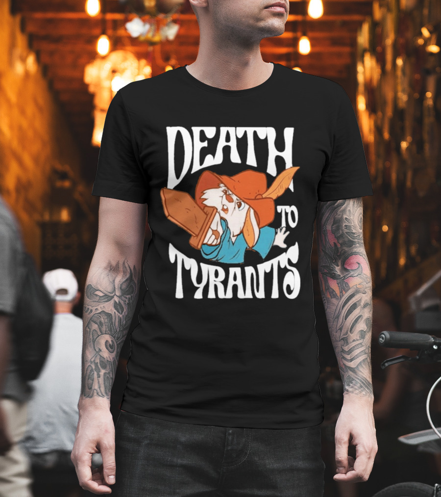 Skippy Rabbit Death To Tyrants Fearless Revolution Cartoon Rabbit T-Shirt