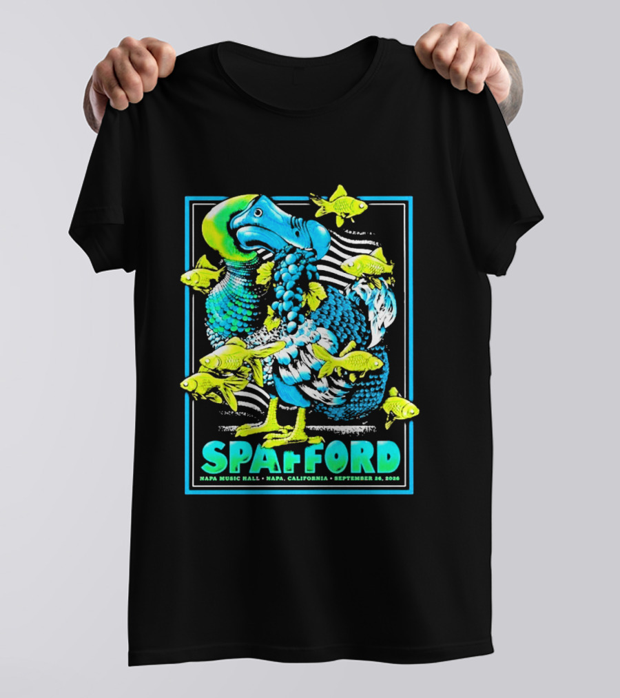 Spafford Napa Music Hall September 26 2026 Napa California Event With Dodo Bird And Fish T-Shirt