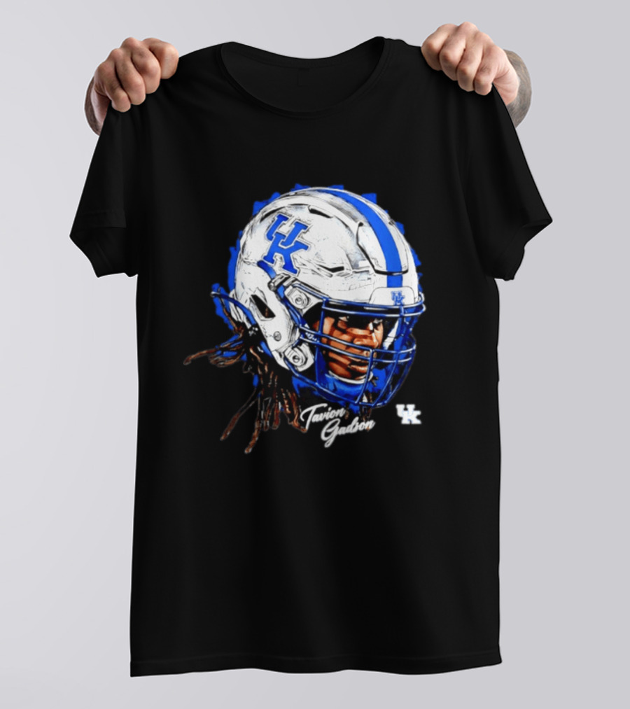 Tavion Gadson Kentucky Wildcats NCAA Football Helmet Head Swag T-Shirt