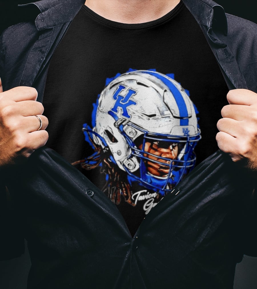 Tavion Gadson Kentucky Wildcats NCAA Football Helmet Head Swag T-Shirt