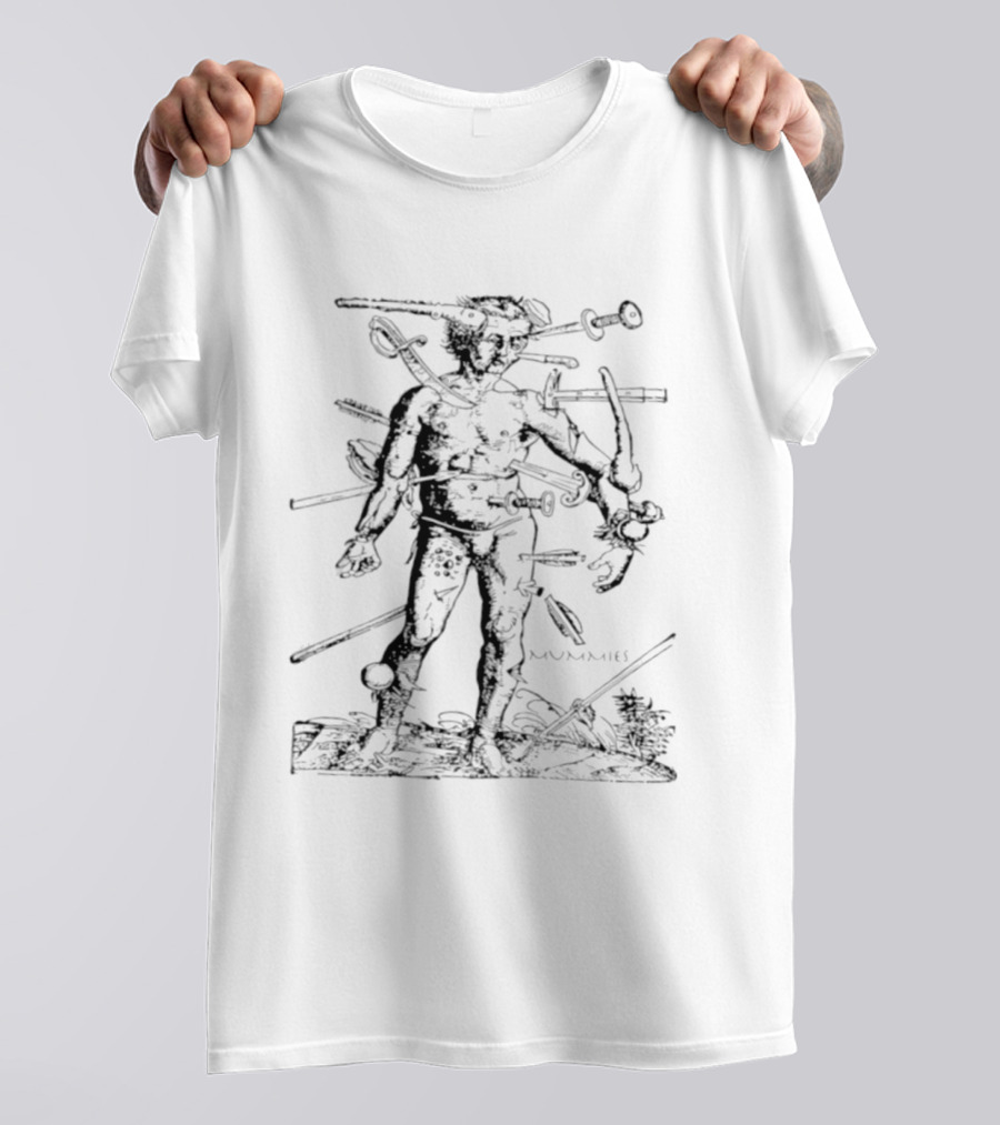 Mummies Man Pierced By Weapons Punk Rock T-Shirt