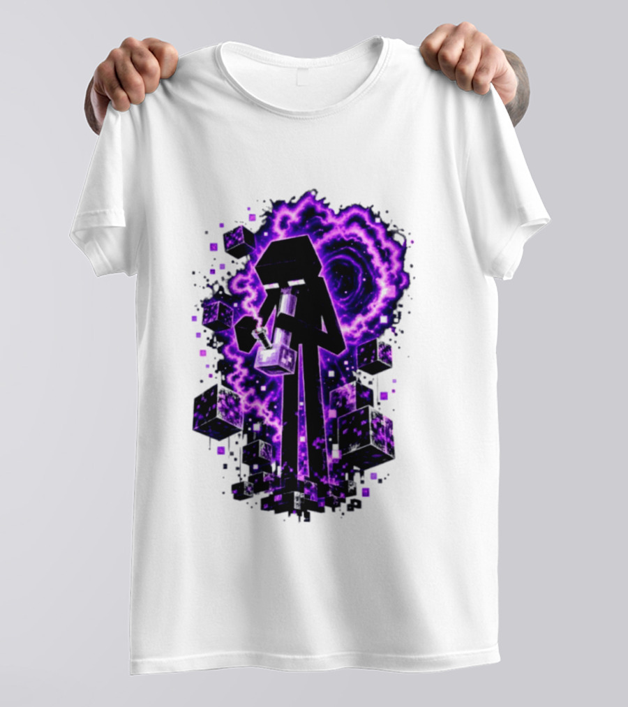Enderman Purple Vortex Bong Villain Gaming T-Shirt