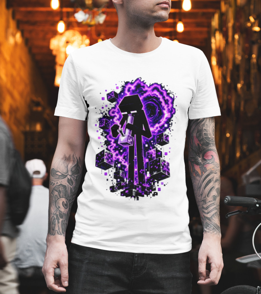 Enderman Purple Vortex Bong Villain Gaming T-Shirt