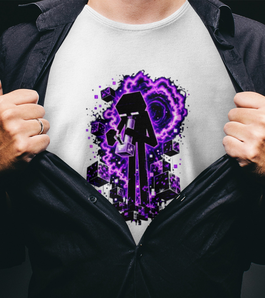 Enderman Purple Vortex Bong Villain Gaming T-Shirt