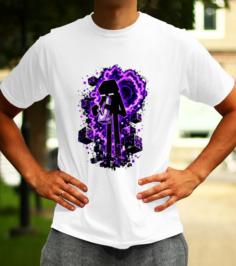 Enderman Purple Vortex Bong Villain Gaming T-Shirt