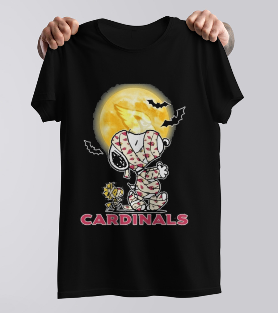 Arizona Cardinals Snoopy Woodstock Halloween Holiday 2026 Moon Bats T-Shirt