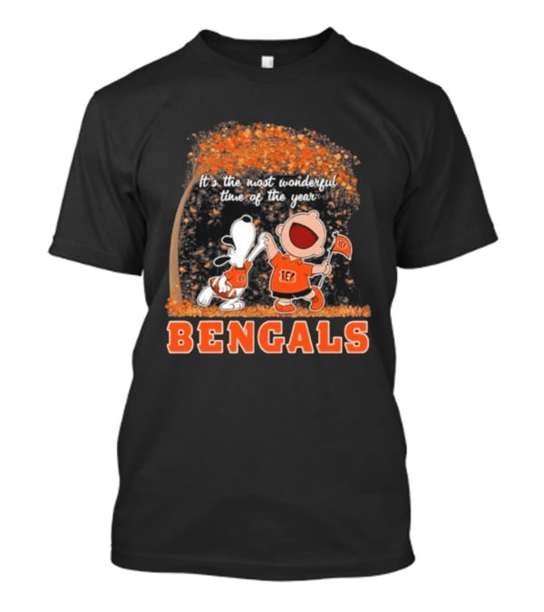 Cincinnati Bengals Snoopy Charlie Brown 2026 Most Wonderful Time T-Shirt